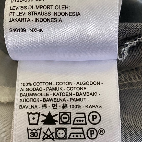 levi womans blouse stripe button Front Blue White - Picture 10 of 11